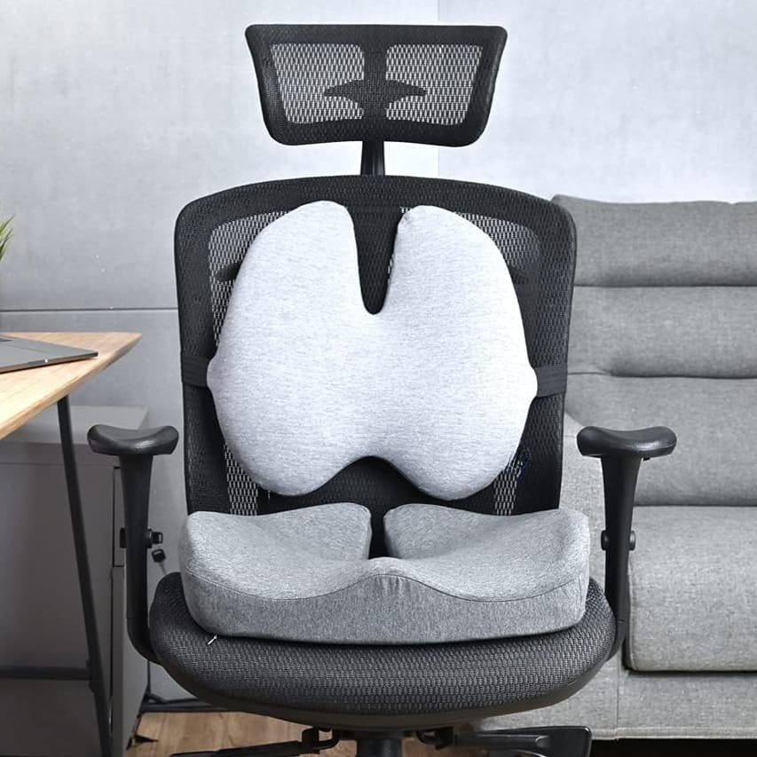 Duo Ergonomique Premium – Assise & Dossier Soutien Lombaire