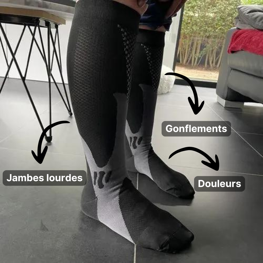 X3 Chaussettes de compression - soulagent douleurs et gonflements des jambes